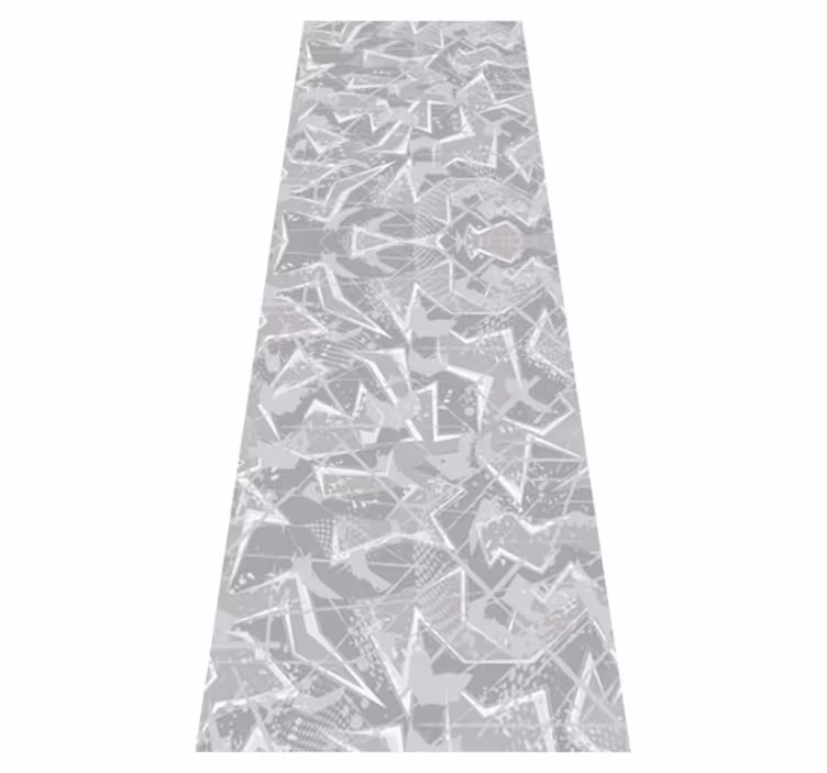 Alfombra vinílica dormitorio grises gráficos finos 80's - TenVinilo
