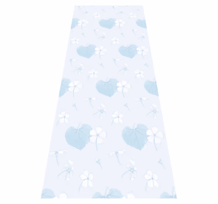 Alfombra vinílica dormitorio patrón floral azul 80's - TenVinilo