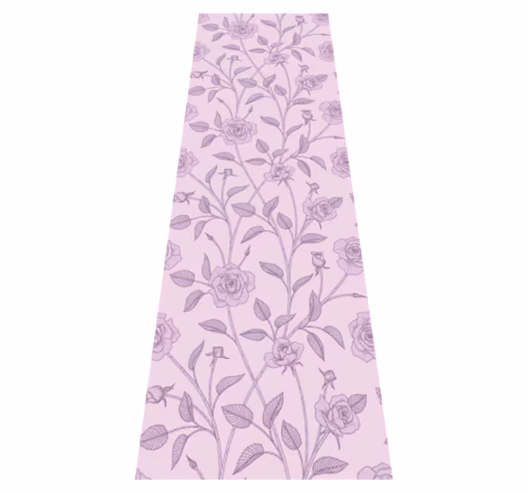 Alfombra vinílica dormitorio rosas vintage en óleo - TenVinilo