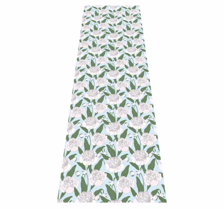 Alfombra vinílica dormitorio flores blancas grandmillenial - TenVinilo