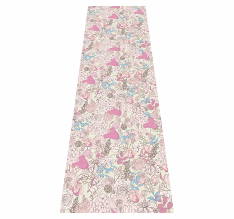 Alfombra vinílica dormitorio estilo floral abuelista - TenVinilo