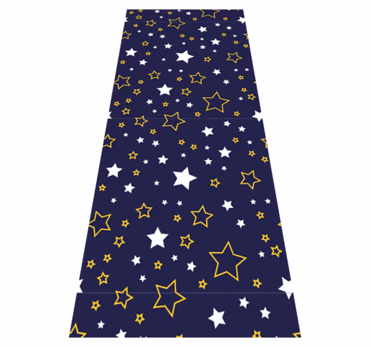 Alfombra vinílica dormitorio cielo nocturno con estrellas blancas - TenVinilo