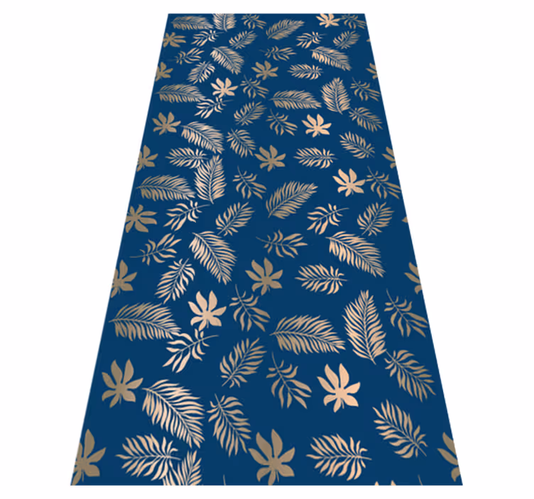 Alfombra vinílica dormitorio diseño flores azules africanas - TenVinilo