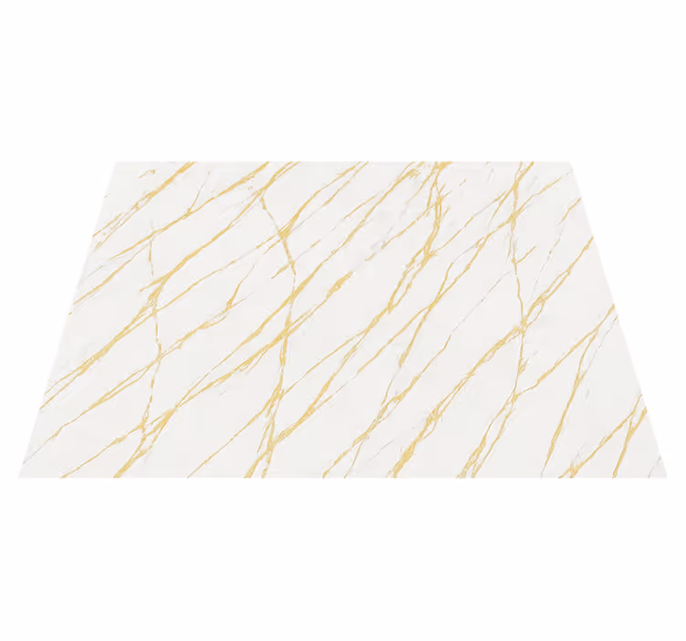 Alfombra vinílica dormitorio piedra blanca con vetos dorados - TenVinilo