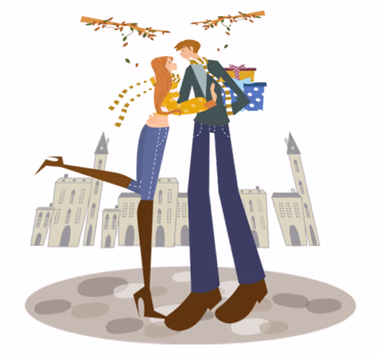 Alfombra vinílica dormitorio pareja otoñal - TenVinilo