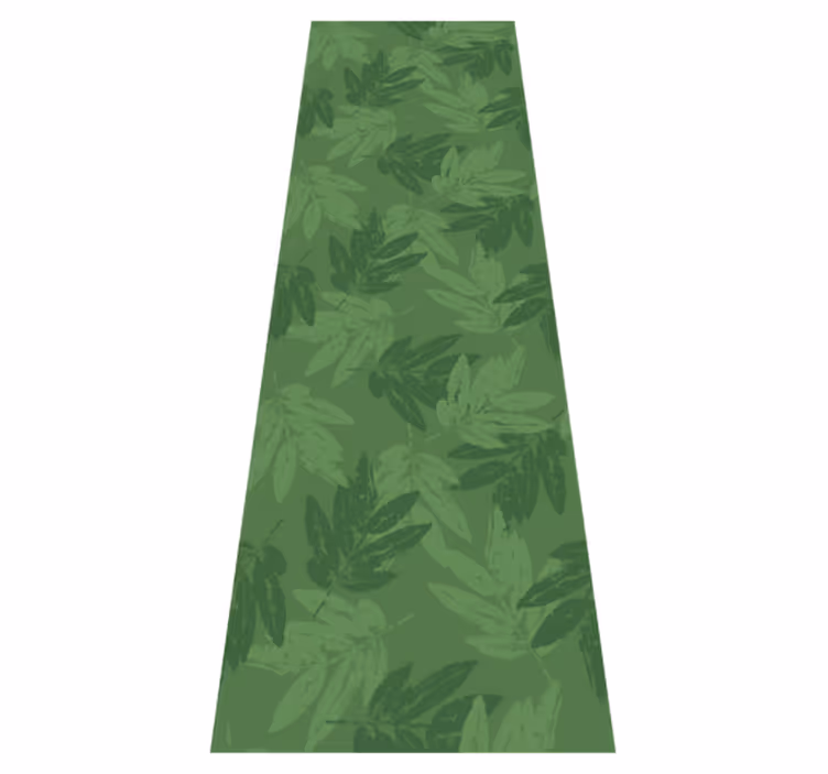 Alfombra vinílica oficina patrón simple hojas verdes - TenVinilo