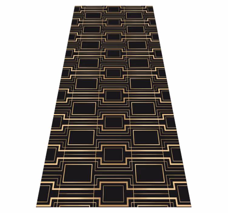 Alfombra vinílica oficina patrón de marcos dorados - TenVinilo