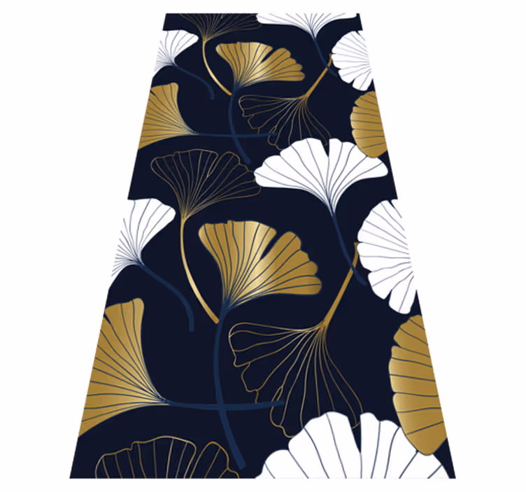 Alfombra vinílica oficina hojas de ginkgo en relieve - TenVinilo
