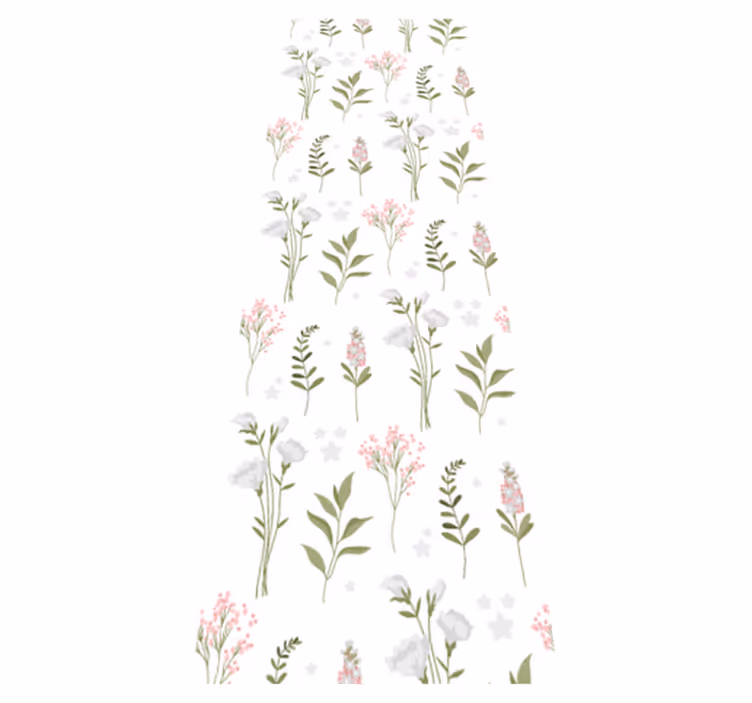 Alfombra vinílica dormitorio flores silvestres minimalista - TenVinilo