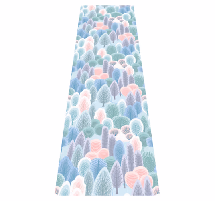 Alfombra vinílica dormitorio diseño bosque invernal - TenVinilo