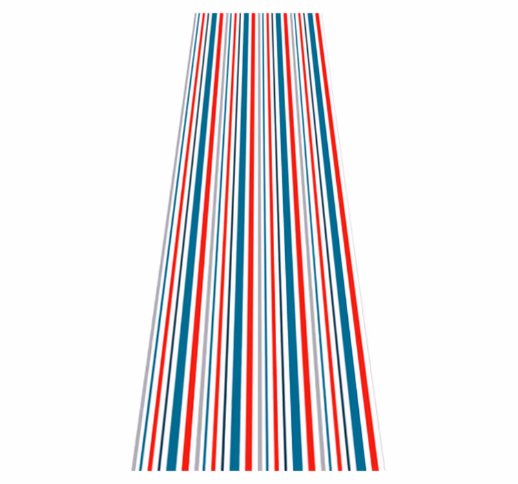 Alfombra vinílica dormitorio diseño a rayas retro marina - TenVinilo