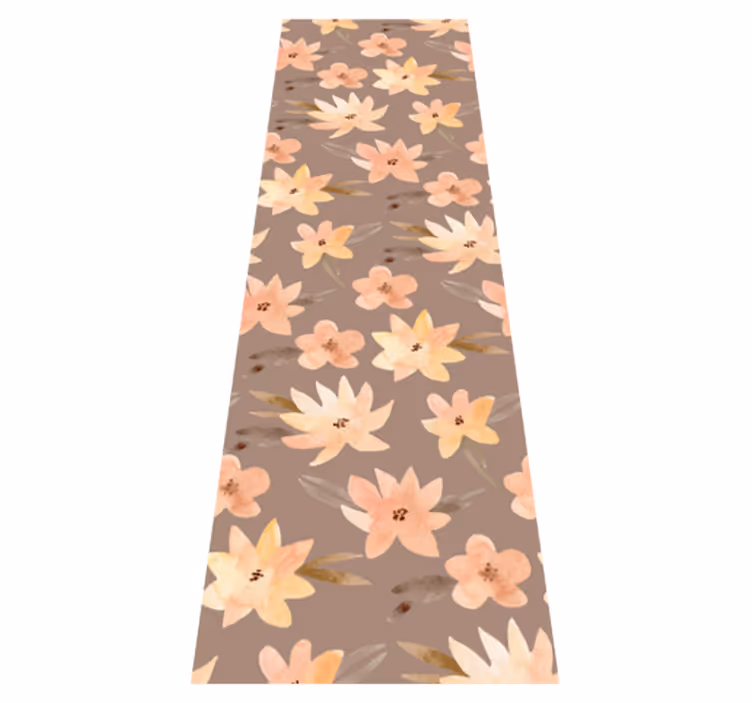 Alfombra vinílica dormitorio flores acuareladas colores pastel - TenVinilo
