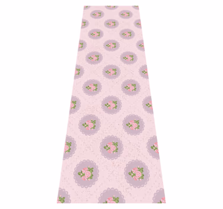 Alfombra vinílica dormitorio patrón cuadrado rosa shabby chic - TenVinilo