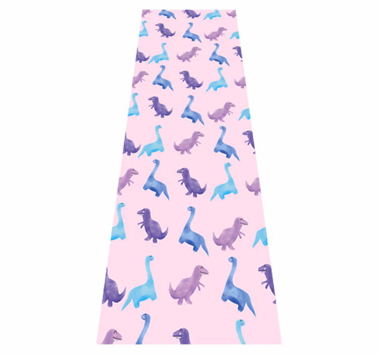 Alfombra vinílica dormitorio dinosaurios rosas de fondo - TenVinilo
