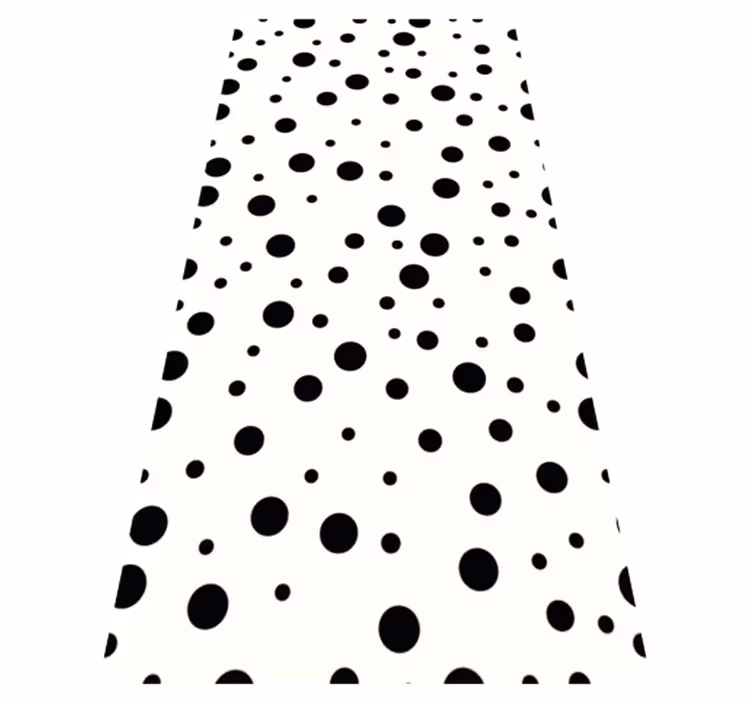 Alfombra vinílica dormitorio estampado de lunares blanco y negro - TenVinilo