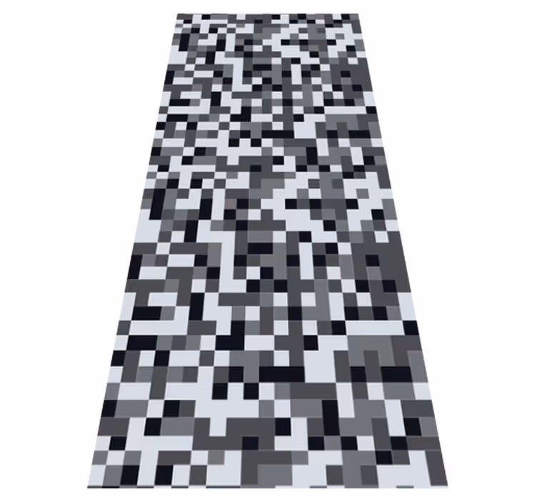 Alfombra vinílica dormitorio cuadrados grises nórdicos - TenVinilo