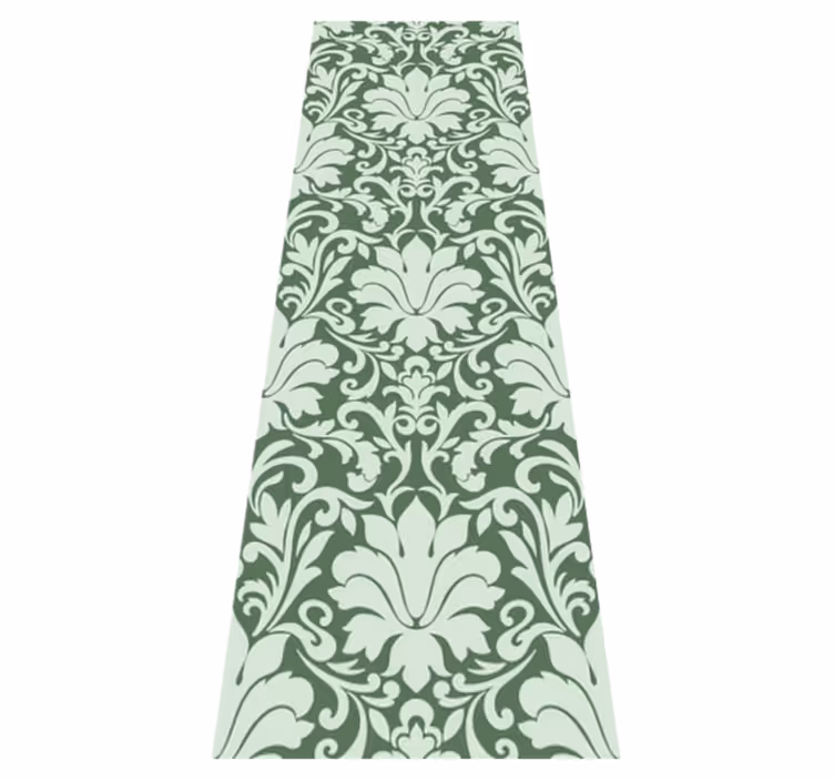 Alfombra vinílica dormitorio verde esmeralda ornamental - TenVinilo