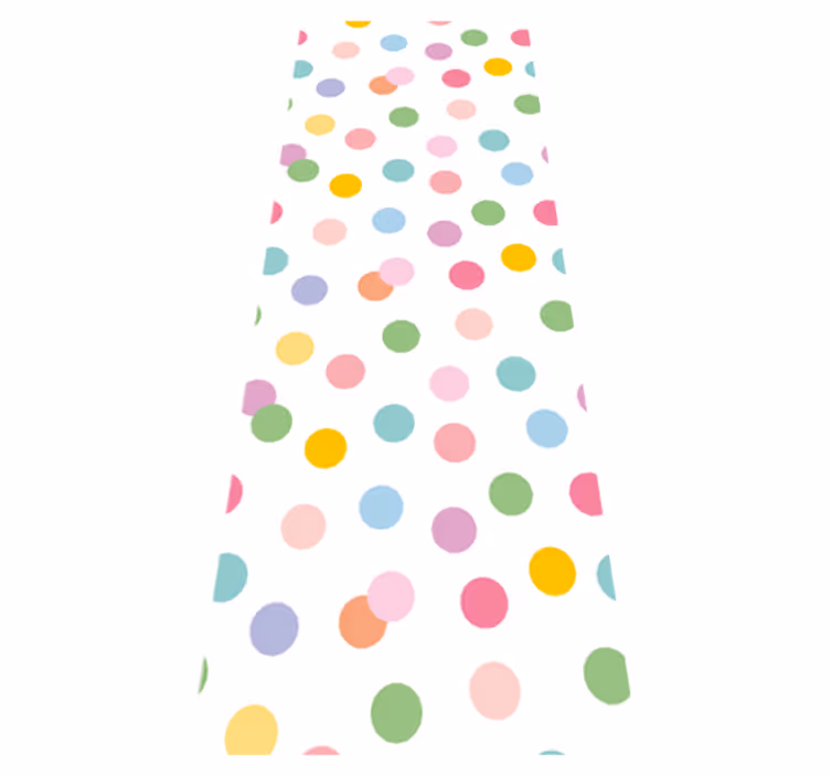 Alfombra vinílica nórdica con puntos de colores  fondo blanco - TenVinilo