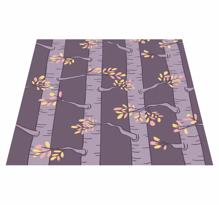 Alfombra vinílica nórdica papel tapiz de árboles nórdicos - TenVinilo