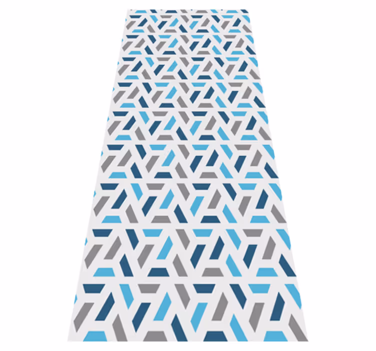 Alfombra vinílica nórdica diseño geométrico azul y verde - TenVinilo