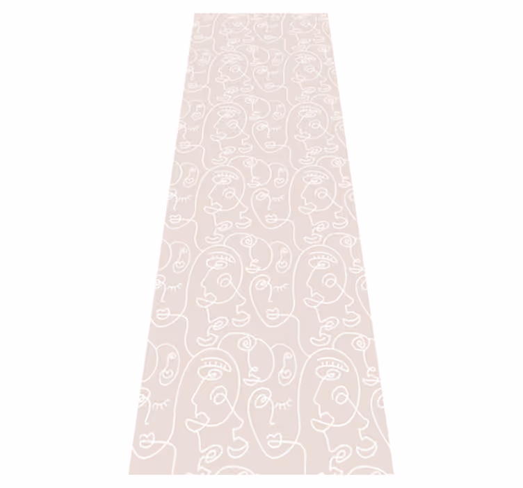 Alfombra vinílica nórdica diseño rosa y blanco - TenVinilo