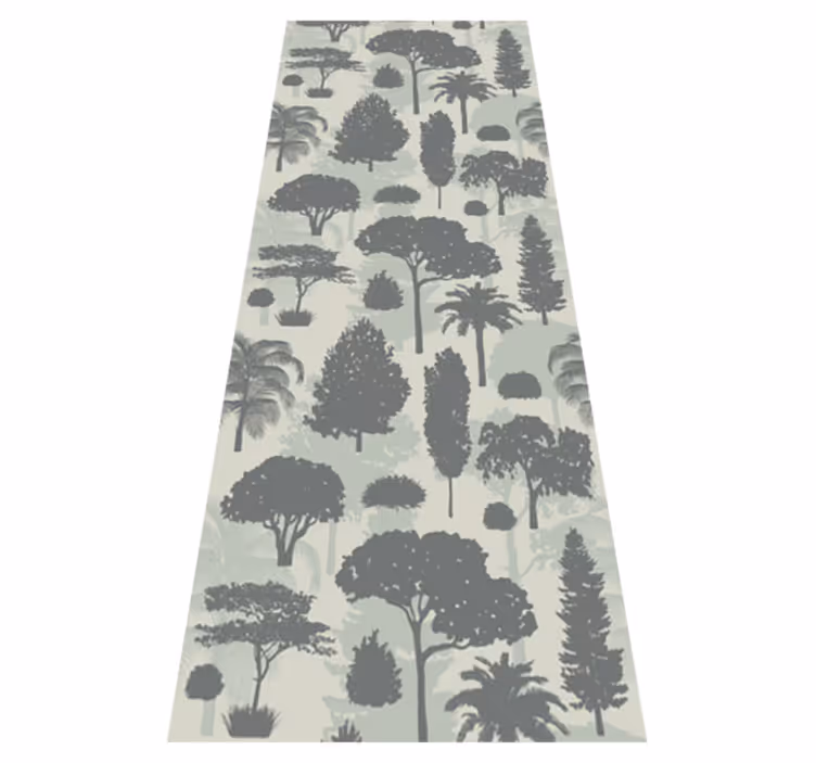 Alfombra vinílica nórdica con motivos de árboles - TenVinilo