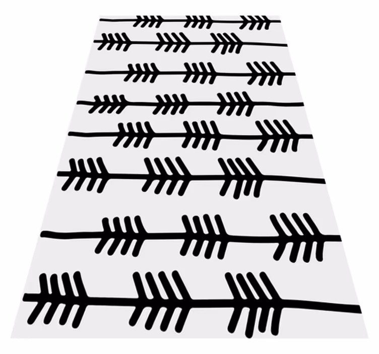 Alfombra vinílica nórdica flechas abstractas negras - TenVinilo