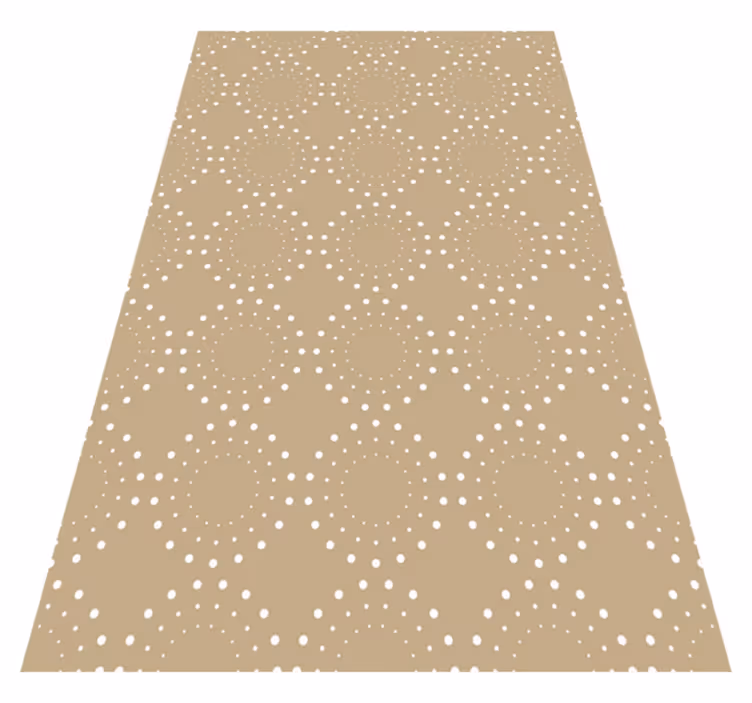 Alfombra vinílica nórdica fondo beige claro con círculos blancos - TenVinilo