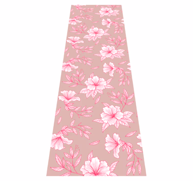 Alfombra vinílica naturaleza loto rosa neón - TenVinilo