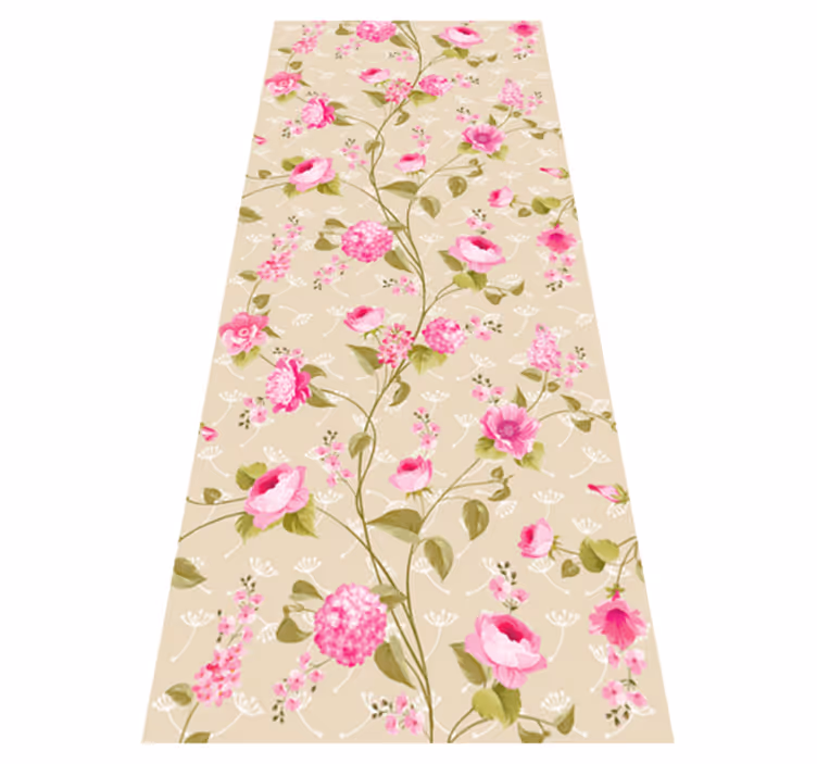 Alfombra vinílica naturaleza estampado floral vintage - TenVinilo