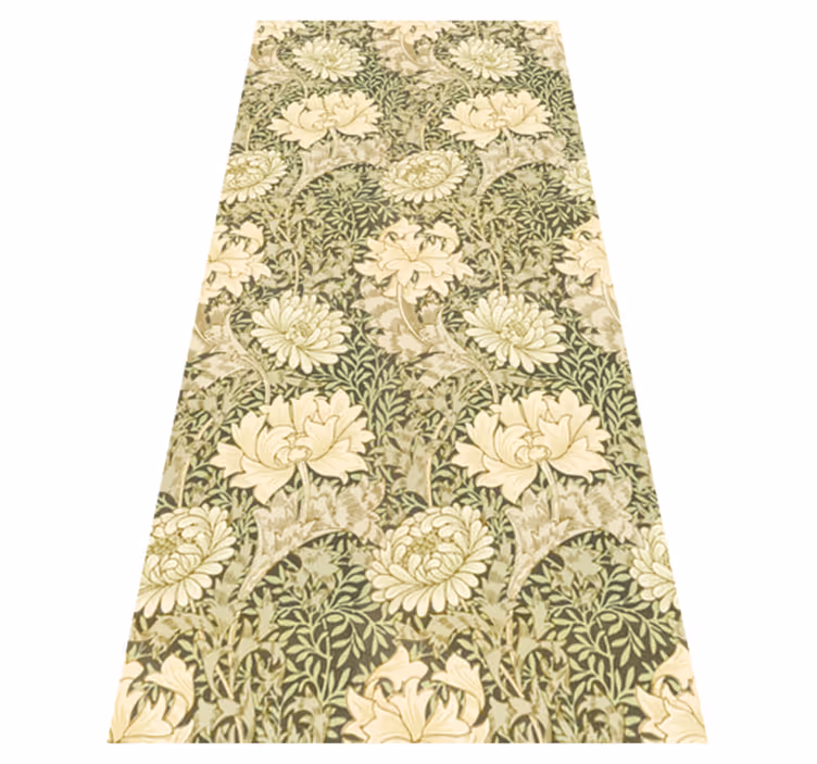 Alfombra vinílica naturaleza estilo moderno crisantemo - TenVinilo