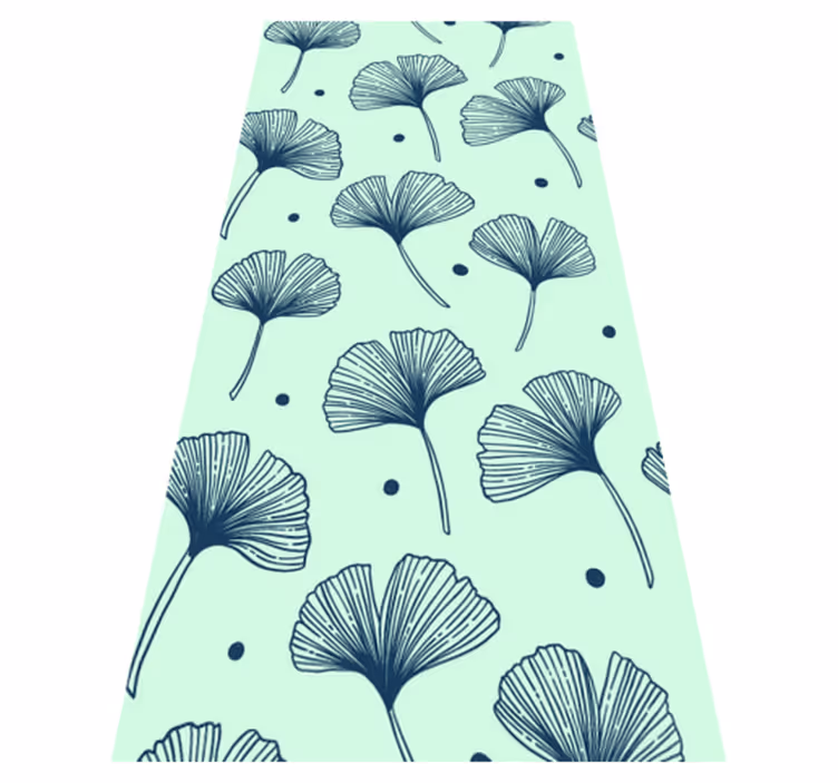 Alfombra vinílica naturaleza papel tapiz floral azul - TenVinilo