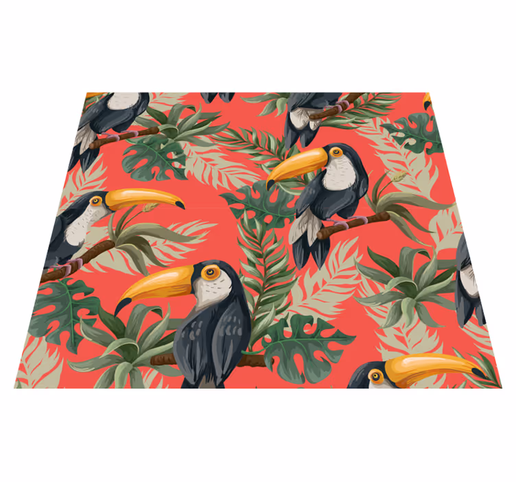 Alfombra vinílica animales toucans tropical para ti - TenVinilo