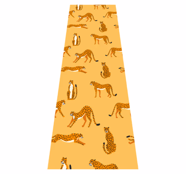 Alfombra vinílica animales leopardo amarillo - TenVinilo