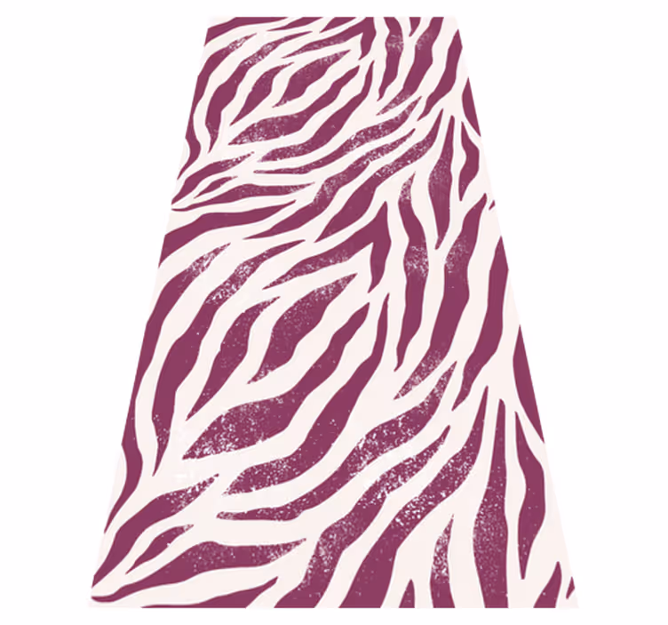 Alfombra vinílica animales patrón cebra morado y blanco - TenVinilo
