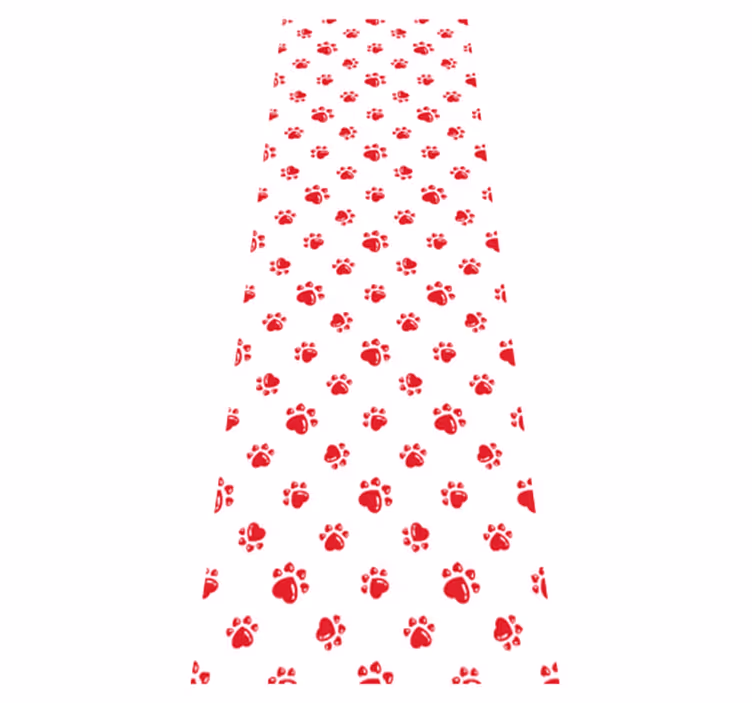 Alfombra vinílica animales patas de gato y corazón - TenVinilo