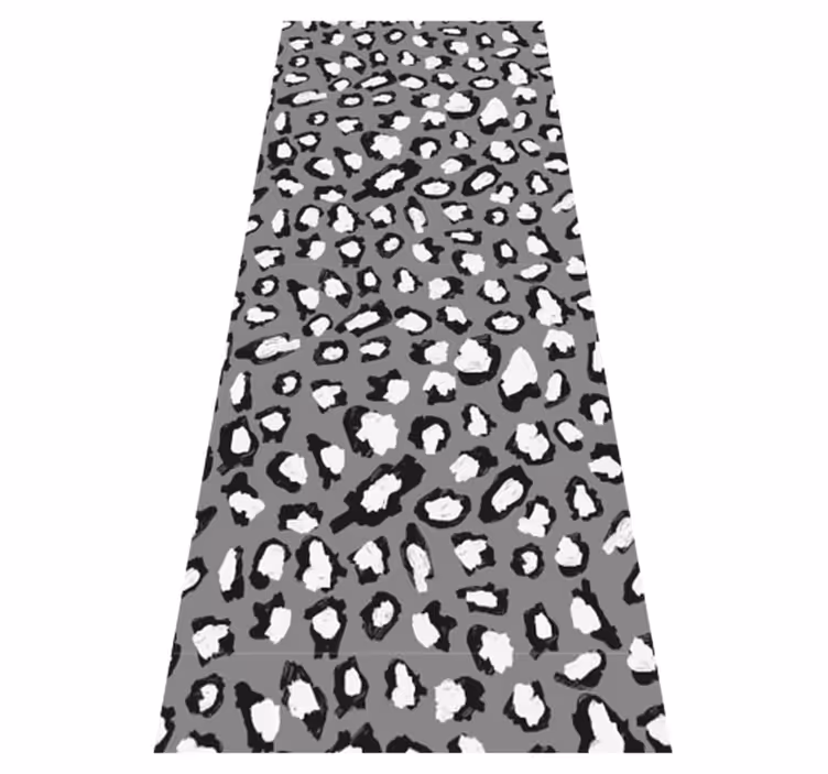Alfombra vinílica animales estampado leopardo gris y blanco - TenVinilo