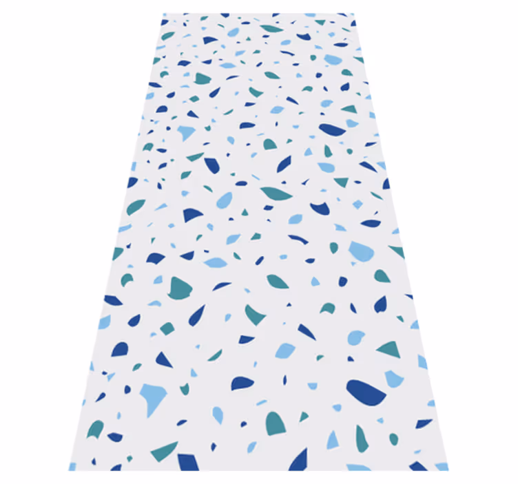 Alfombra vinílica textura tonos azules terrazzo - TenVinilo
