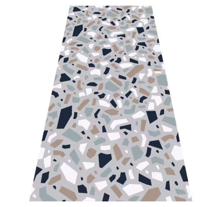 Alfombra vinílica textura patrón terrazzo en colores neutros - TenVinilo
