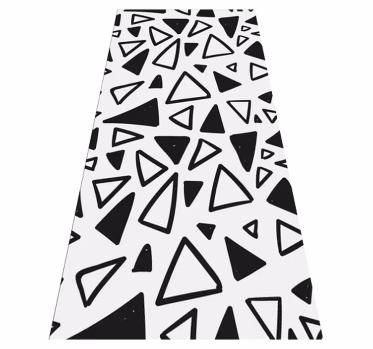 Alfombra vinílica textura triángulo negro y blanco - TenVinilo