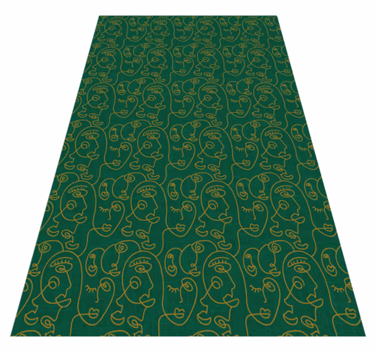 Alfombra vinílica textura mujeres dibujadas en verde - TenVinilo