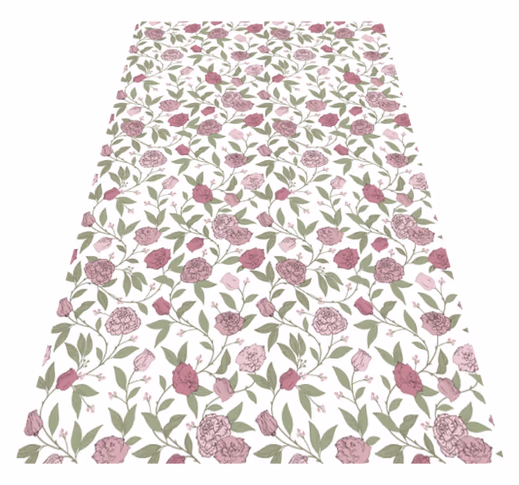 Alfombra vinílica vintage rosas vintage en tono pálido - TenVinilo