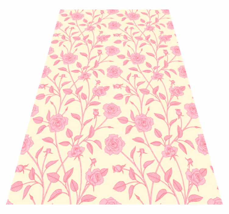 Alfombra vinílica vintage pequeñas rosas sobre fondo rosa - TenVinilo