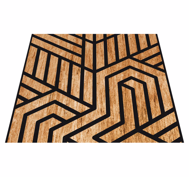 Alfombra vinílica textura geometría de madera - TenVinilo