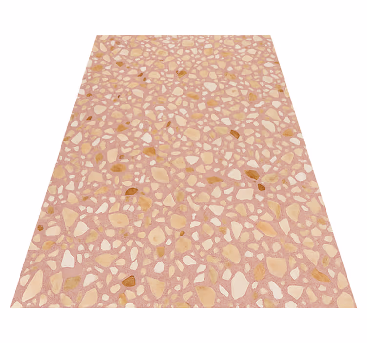 Alfombra vinílica textura terrazo rosa tierra - TenVinilo