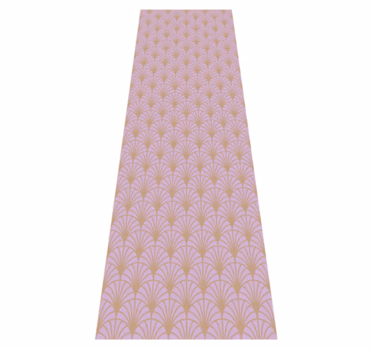 Alfombra vinílica vintage patrón de escamas rosa y oro - TenVinilo