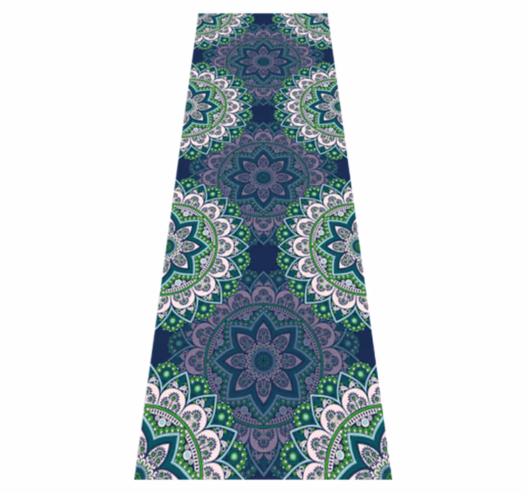 Alfombra vinílica vintage mandala de vitral - TenVinilo