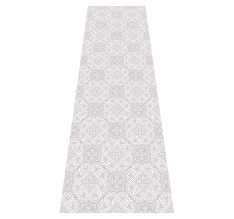 Alfombra vinílica vintage diseño étnico gris - TenVinilo