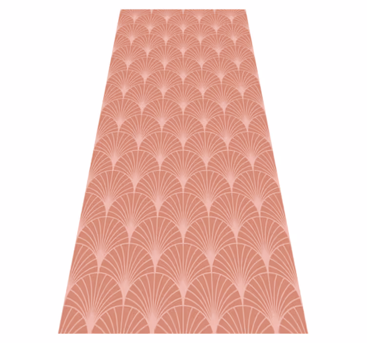 Alfombra vinílica vintage patrón palmas rosa dorado - TenVinilo
