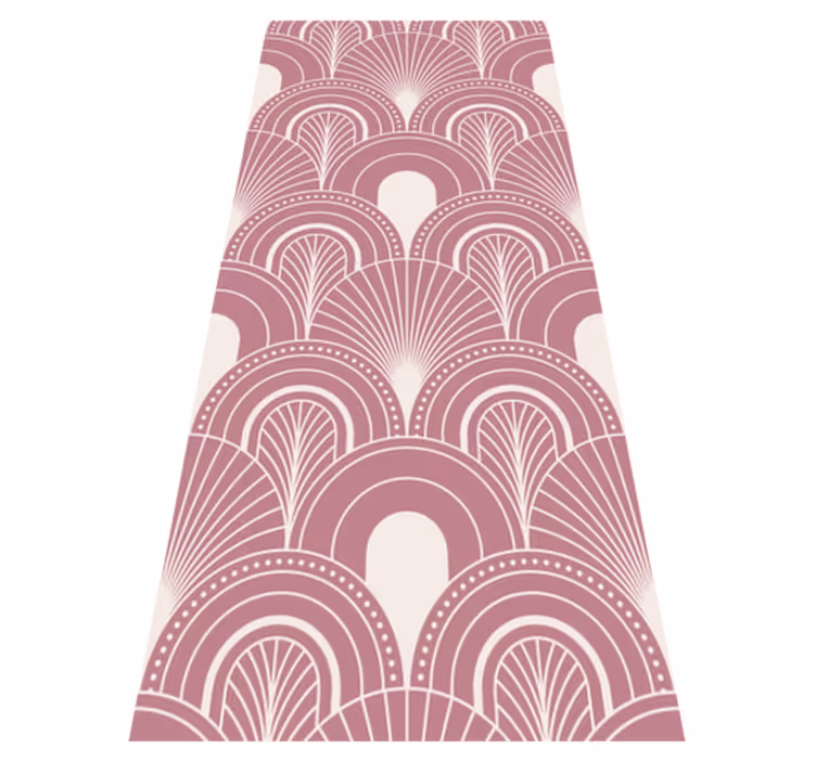 Alfombra vinílica vintage estilo decorativo arco rosa dorado - TenVinilo